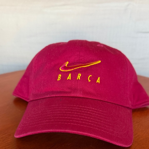 Nike Other - Nike Barça Embroidered Baseball Cap - Magenta with Yellow Logo